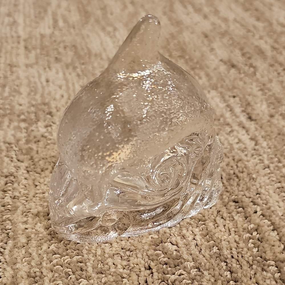 Clear Glass Dolphin Votive Figurine